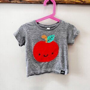 Whistle & Flute Apple‎ Gray Short Sleeve T-shirt- Size 12-18m